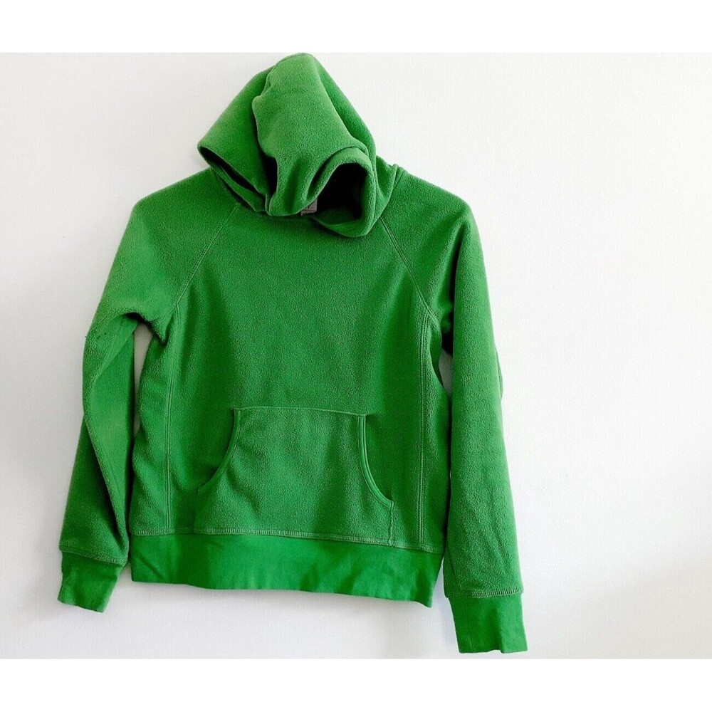 HYP Womens Pullover Green Fleece Kangaroo Pocket Cotton Blend Hoodie Size Small